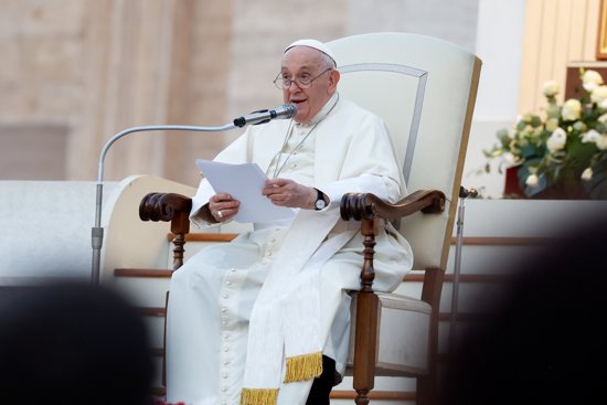 Pope Francis delivers his homily during an ecumenical prayer vigil in St. Peter's Square Sept. 30, 2023, ahead of the assembly of the Synod of Bishops.