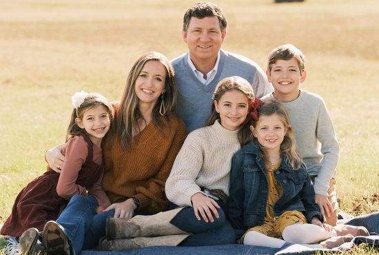 Karen and Tully Wyatt with their family on the farm an hour from downtown Dallas.