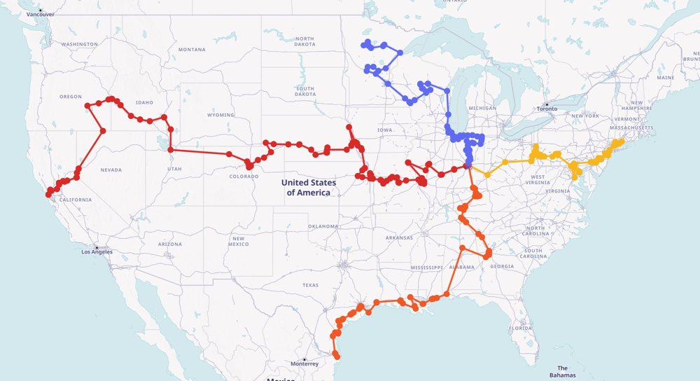 National Eucharistic Pilgrimage route