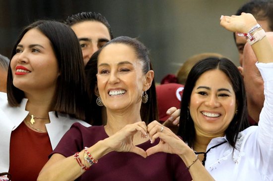 Presidential candidate of the ruling MORENA party Claudia Sheinbaum gestures during her closing campaign rally at Zocalo Square, in Mexico City, Mexico, May 29, 2024. 