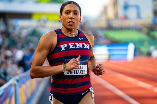 Catholic Bella Whittaker is pictured in an undated photo competing for the University of Pennsylvania in the NCAA championships. Bella, and her sister Juliette, both graduates of Mount de Sales Academy in Catonsville, Md., are headed to the Paris Olympics after qualifying for Team USA in late June.