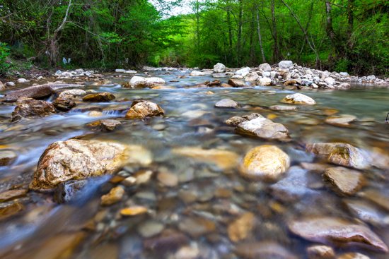 Running river water