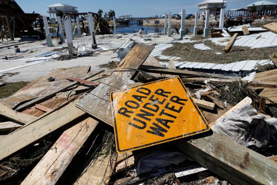 Debris is seen Sept. 29, 2024, where homes were destroyed after Hurricane Helene passed through the Florida Panhandle, severely impacting the community of Keaton Beach.