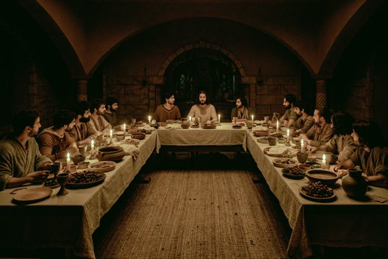 Jonathan Roumie, center, plays Christ in "The Chosen: Last Supper - Part 1," a theatrical release of the first two episodes of the TV series' fifth season. The OSV News classification is A-II -- adults and adolescents. Not rated by the Motion Picture Association.