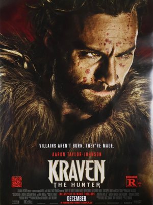 Aaron Taylor-Johnson is pictured on a poster from the movie "Kraven the Hunter." The OSV News classification is O -- morally offensive. The Motion Picture Association of America rating is R -- restricted. Under 17 requires accompanying parent or adult guardian.