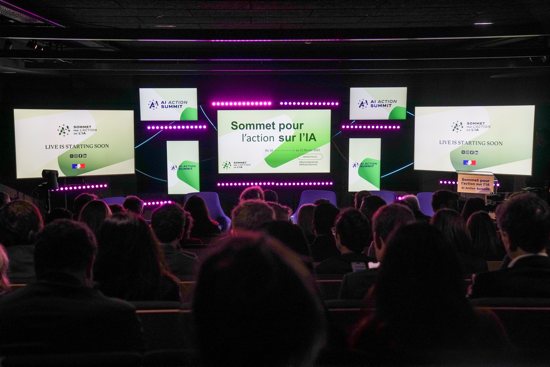 Attendees gather at the AI Action Summit at the Grand Palais in Paris Feb. 10, 2025. The summit aimed to establish scientific foundations, solutions and standards for a more sustainable AI that drives progress, environmental protection and the public interest.
