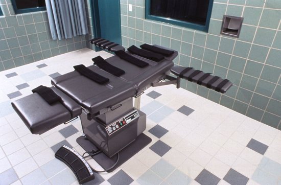 A file photo shows the lethal-injection chamber at the federal correction facility in Terre Haute, Ind. Among the first acts of his second term, President Donald Trump signed an executive order Jan. 20, 2025, calling for an expansion to the use of capital punishment.
