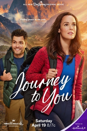 Erik Valdez and Erin Cahill appear on the poster for the Hallmark movie "Journey to You." 