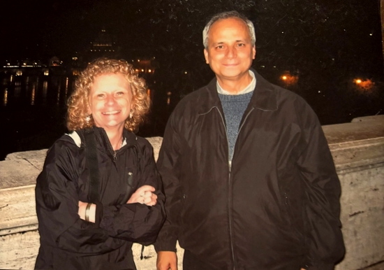 Rev. John Snider’s wife, Polly, with then Father Robert Prevost in Rome 15 years ago.