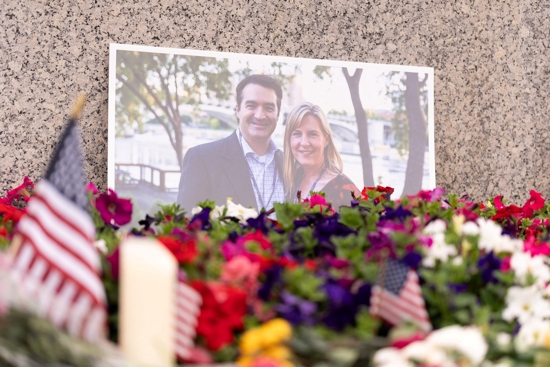 A memorial sits outside the Minnesota State Capitol in St. Paul June 15, 2025, in honor of murdered Minnesota State Rep. Melissa Hortman and her husband, Mark. The two were shot and killed early June 14, in what appears to be a targeted attack against state lawmakers.