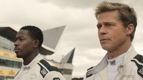 Damson Idris and Brad Pitt star in a scene from the movie "F1 the Movie." The OSV News classification is A-III -- adults. The Motion Picture Association rating is PG-13 -- parents strongly cautioned. Some material may be inappropriate for children under 13.