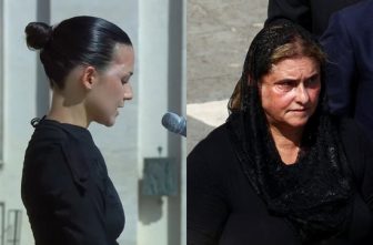 Valeria Vargas Valverde, left, reading the universal prayer, and Antonia Salzano, St. Carlo Acutis' mother, are seen Sept. 7, 2025, at the canonization Mass of St. Carlo and St. Pier Giorgio Frassati in a combination photo. Valverde was healed from severe head trauma through the intercession of now-St. Carlo, after her mother prayed at the tomb of the young teen. Her recovery, which her doctors called medically inexplicable, was the second miracle needed for Acutis’ canonization.