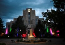 People walk past the Boulder County Courthouse in Colorado at dusk June 2, 2025, near the scene of an attack that injured multiple people. The alleged attacker, identified by the FBI as 45-year-old Mohamed Sabry Soliman, was armed with a homemade flamethrower and threw two Molotov cocktails at the group June 1, burning multiple victims, police said. Witnesses said Soliman yelled, "Free Palestine."