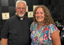 Father Thomas Margevi?ius and Leah Haselton