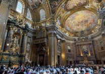 LGBTQ Catholics, their family, friends and people who minister with them attend a Jubilee Mass in Rome's Church of the Gesu Sept. 6, 2025, before walking in procession through the Holy Door of St. Peter's Basilica at the Vatican.
