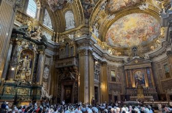 LGBTQ Catholics, their family, friends and people who minister with them attend a Jubilee Mass in Rome's Church of the Gesu Sept. 6, 2025, before walking in procession through the Holy Door of St. Peter's Basilica at the Vatican.