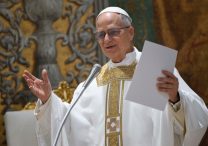 Pope Leo XIV gives his homily while celebrating his first Mass as pope with the cardinals who elected him in the Sistine Chapel at the Vatican May 9, 2025.