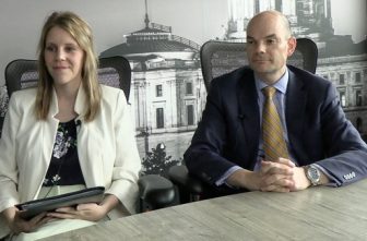 From left, Maggee Hangge and Jason Adkins from the Minnesota Catholic Conference