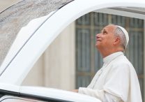 Pope Leo XIV looks upward as he arrives to begin his weekly general audience in St. Peter’s Square at the Vatican Sept. 10, 2025. CNS PHOTO | LOLA GOMEZ