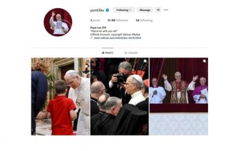 A screen grab shows Pope Leo XIV's @pontifex account on the social media platform Instagram May 16, 2025.