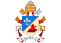 Pope Leo XIV's coat of arms with his episcopal motto, "In Illo uno unum," literally "In the One (Christ), we are one," is seen in an image published by the Vatican Secretariat of State May 10, 2025.