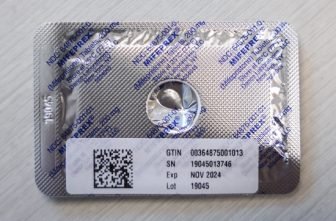 A medication used to induce a medication-based abortion is shown at a Planned Parenthood facility in Birmingham, Alabama, March 14, 2022.