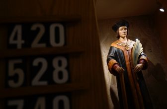 A statue of St. Thomas More, patron of statesmen, politicians and members of the legal profession, is seen at St. Thomas More Church in Hauppauge, N.Y. Lord chancellor of England under King Henry VIII, St. Thomas More was beheaded in 1535 on charges of treason after refusing to recognize the king as the supreme head of the Church of England. Under a proposal announced July 6, 2025, the Church of England is weighing a plan to disinter St. Thomas More's skull and place it in a shrine for veneration.