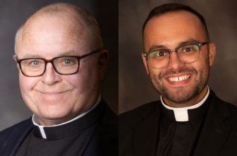 From left, transitional Deacons Steve Boatwright and Deacons Randy Skeate